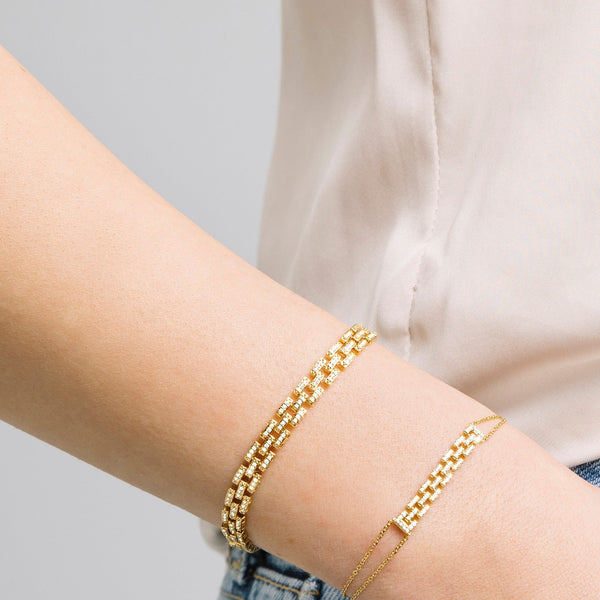Pavé Diamond Panther Chain Bracelet