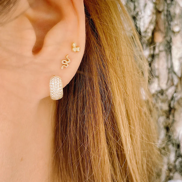 Mini Diamond Snake Stud Earrings