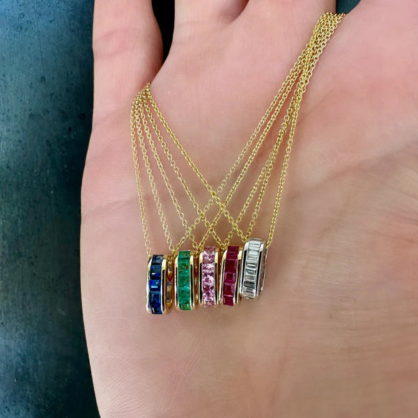 Mini Baguette Ruby Legend Link Necklace