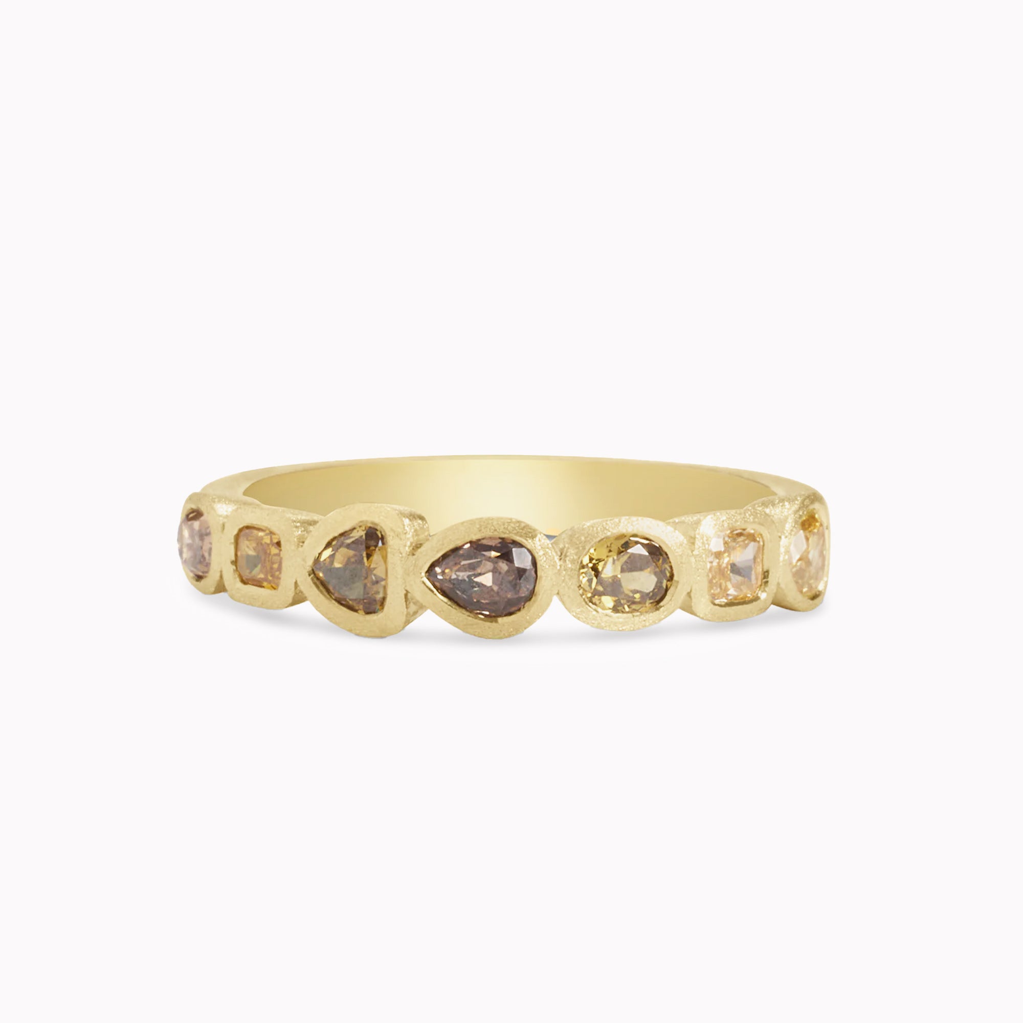 Fancy Shape Colored Diamond Bezel Band