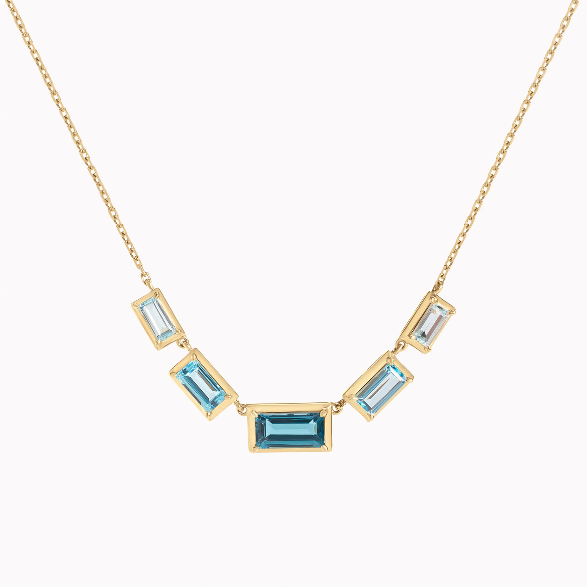 Baguette Bezel Topaz Necklace