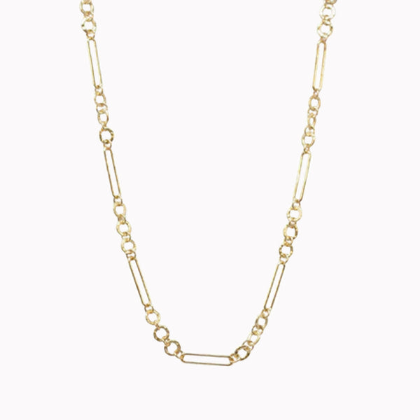 Circle & Paperclip Link Chain Necklace