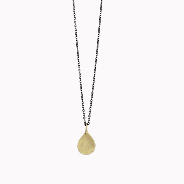 Small Parchment Teardrop Pendant Necklace