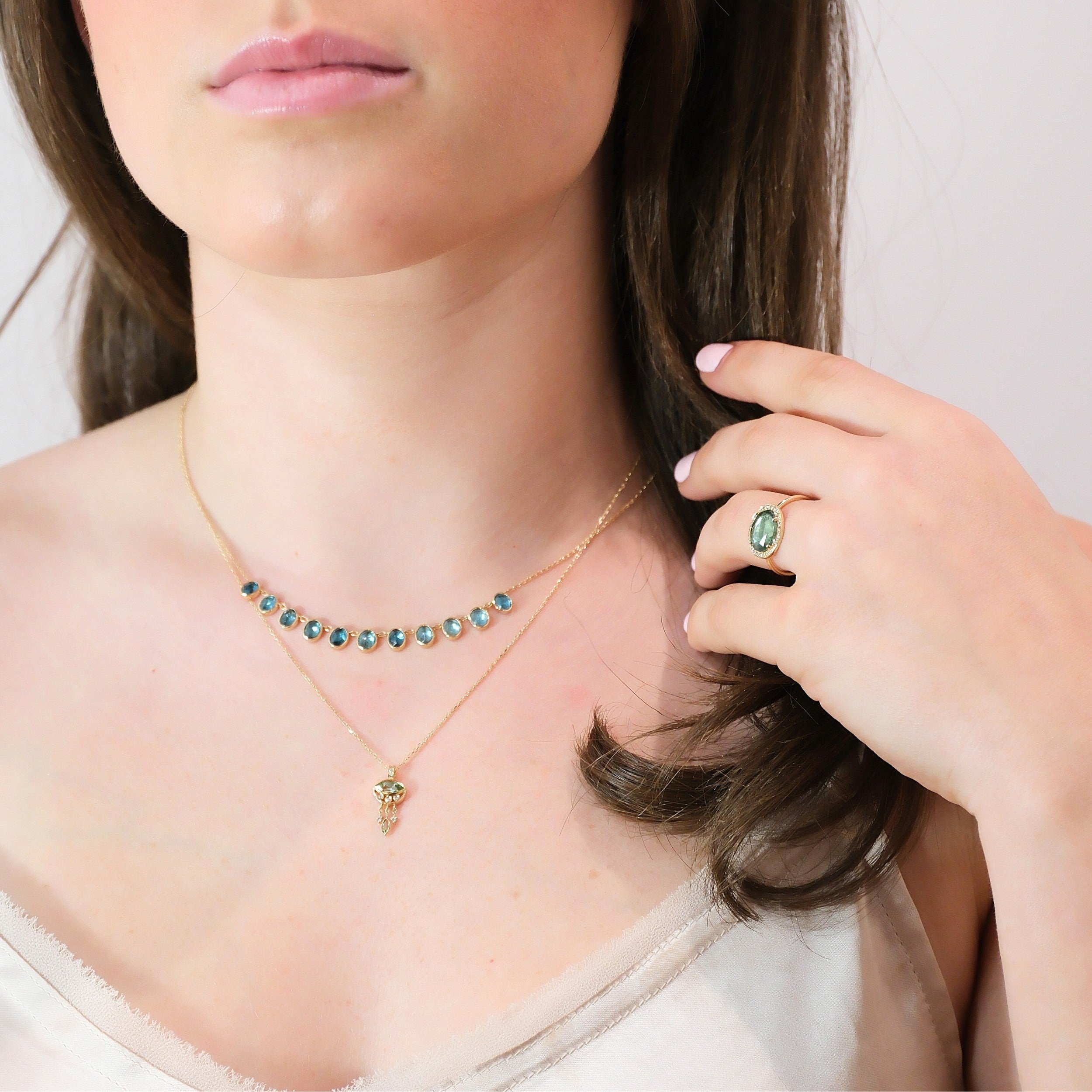 Blue Tourmaline Necklace