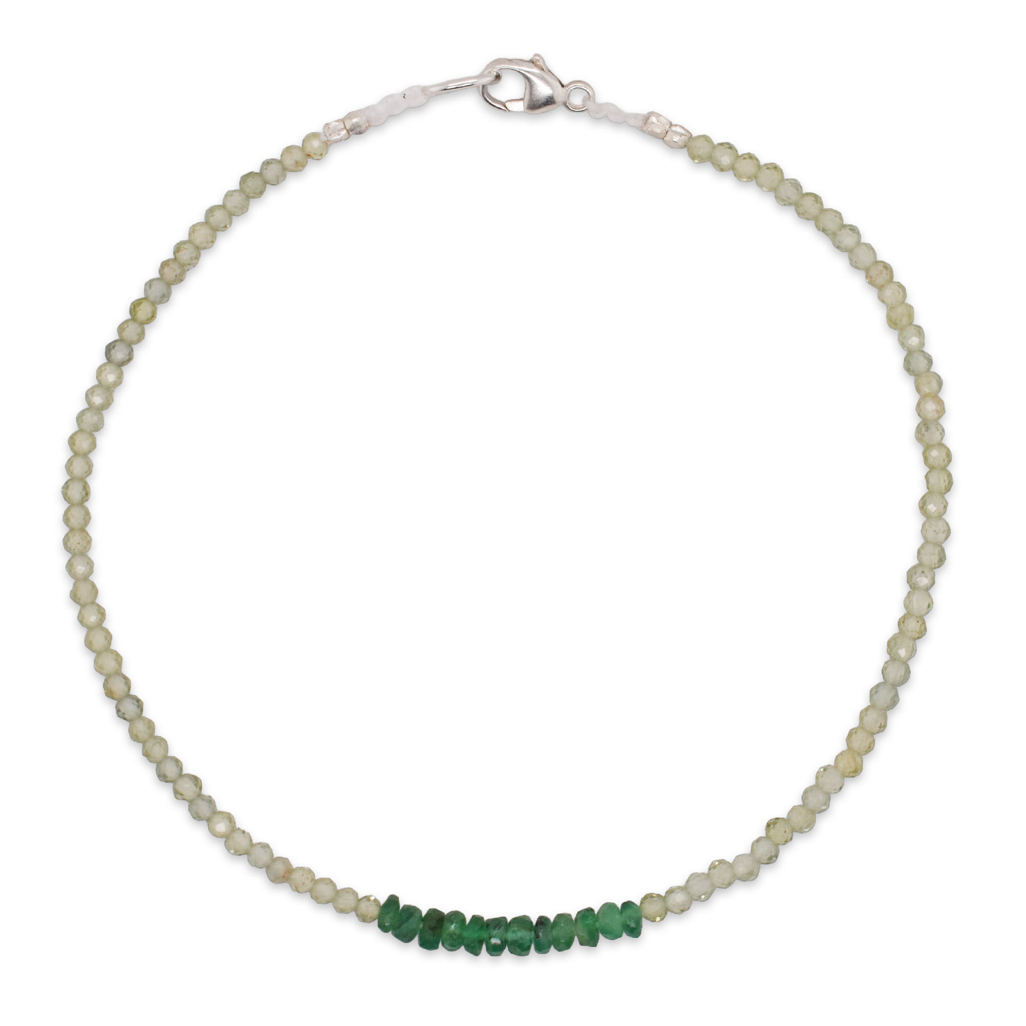 Green Aventurine & Emerald Beaded Bracelet