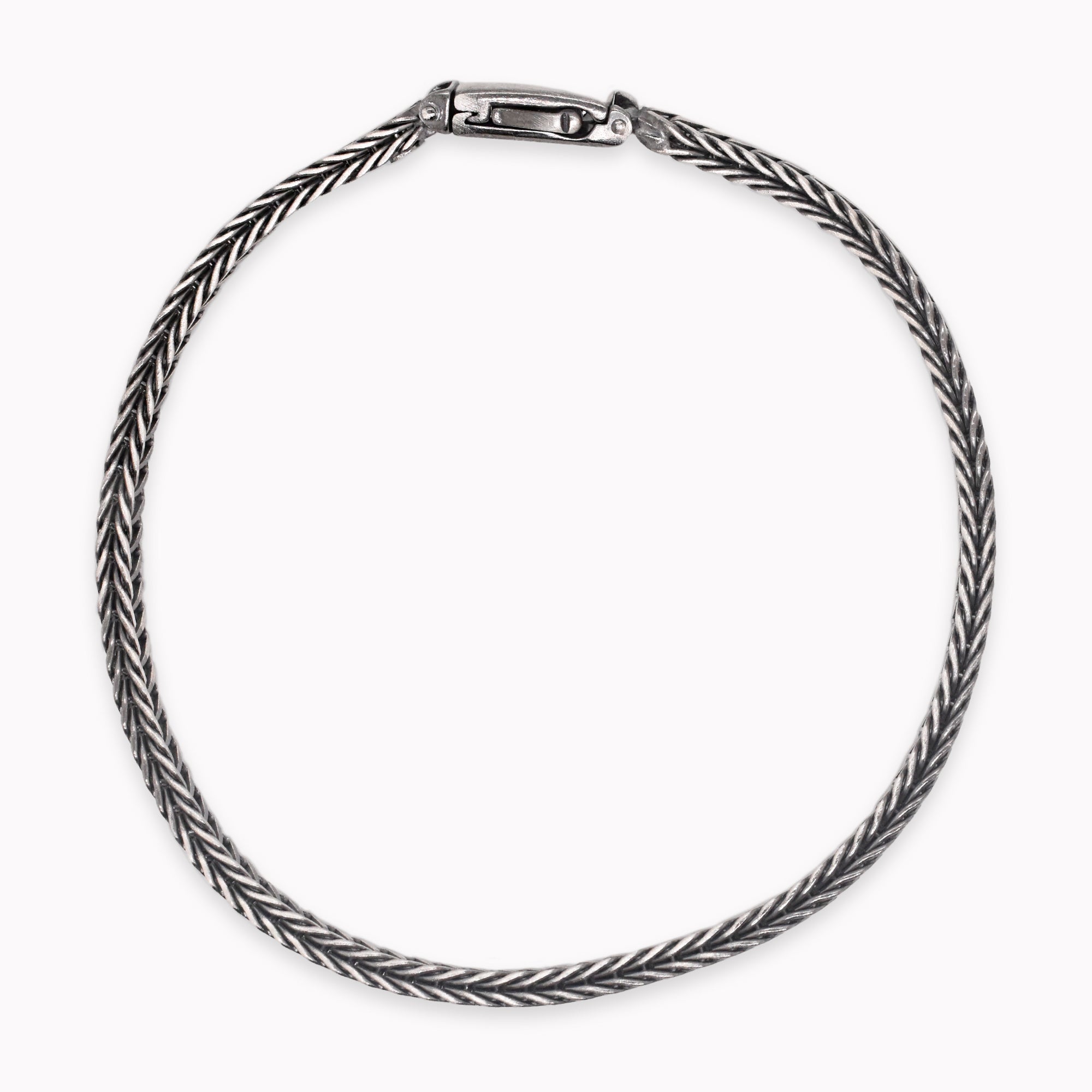 Silver Gunmetal Foxtail Chain Bracelet