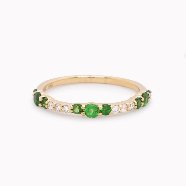 Trio Emerald & Diamond Cluster Ring