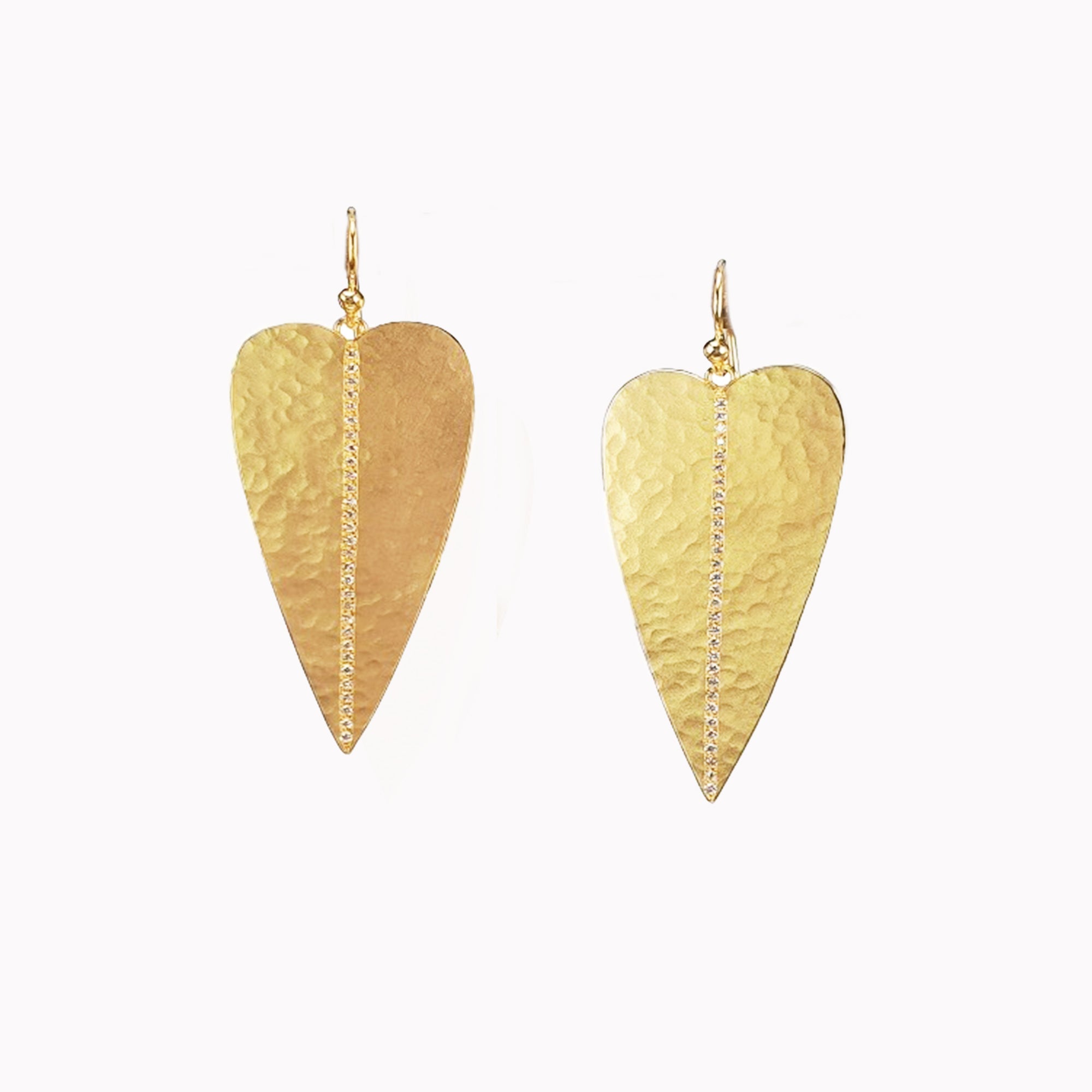 Hammered Heart Dangle Earrings