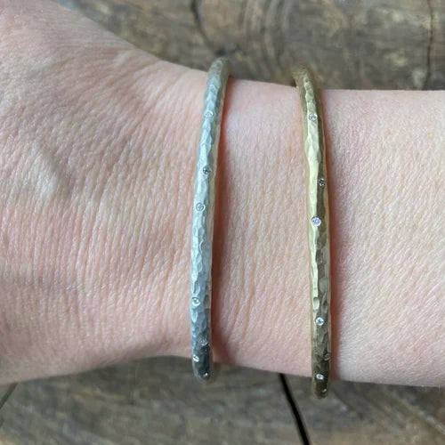 Heavy Hammered Diamond Tee Shirt Cuff