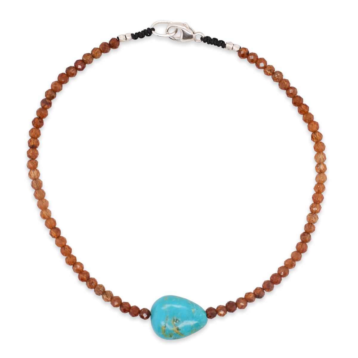 Hessonite & Turquoise Beaded Bracelet