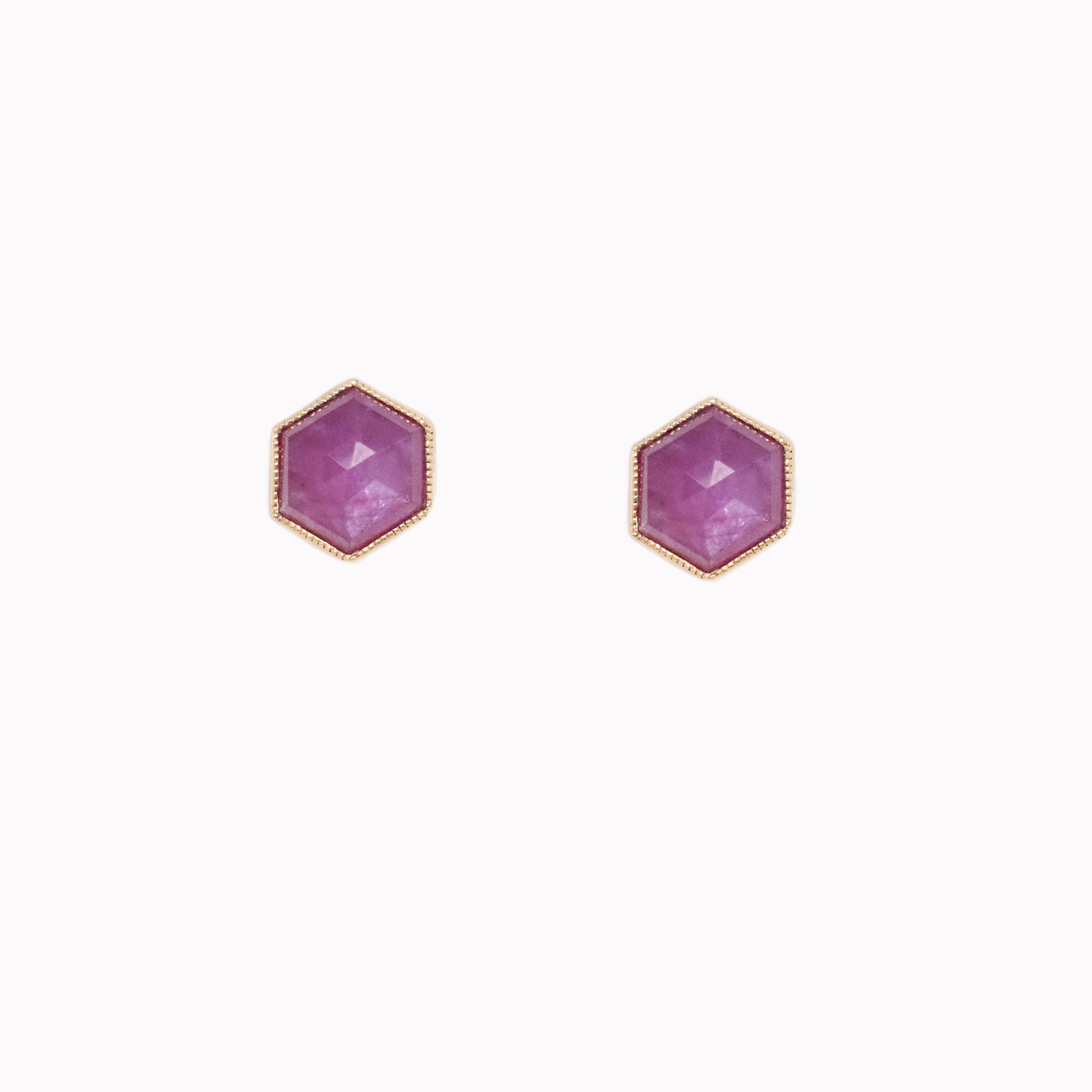 Hexagon Sapphire Studs