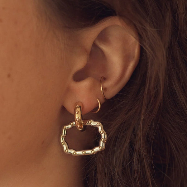 Tri-Tone Rivet Buckle Earrings