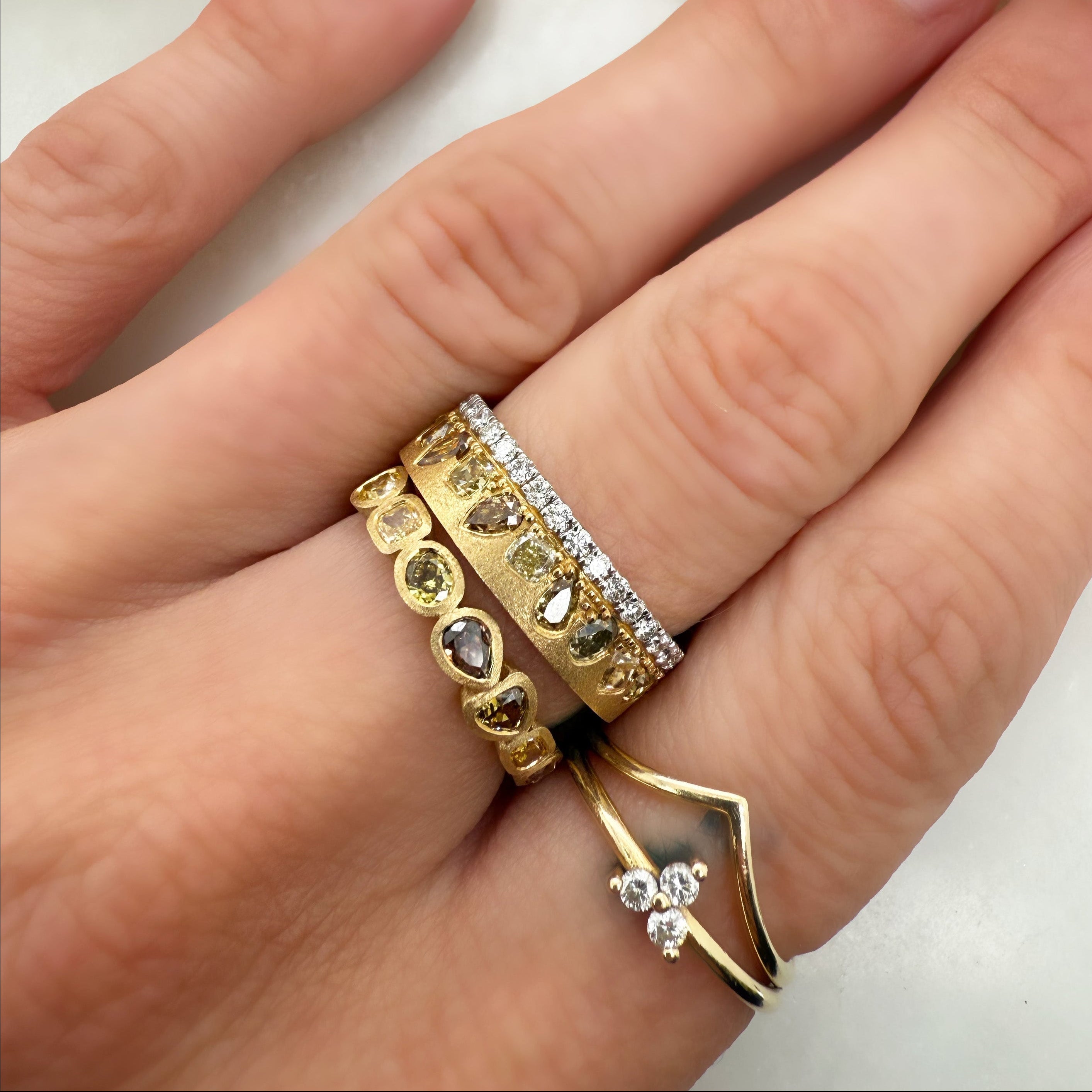 Fancy Colored & White Diamond Cigar Band