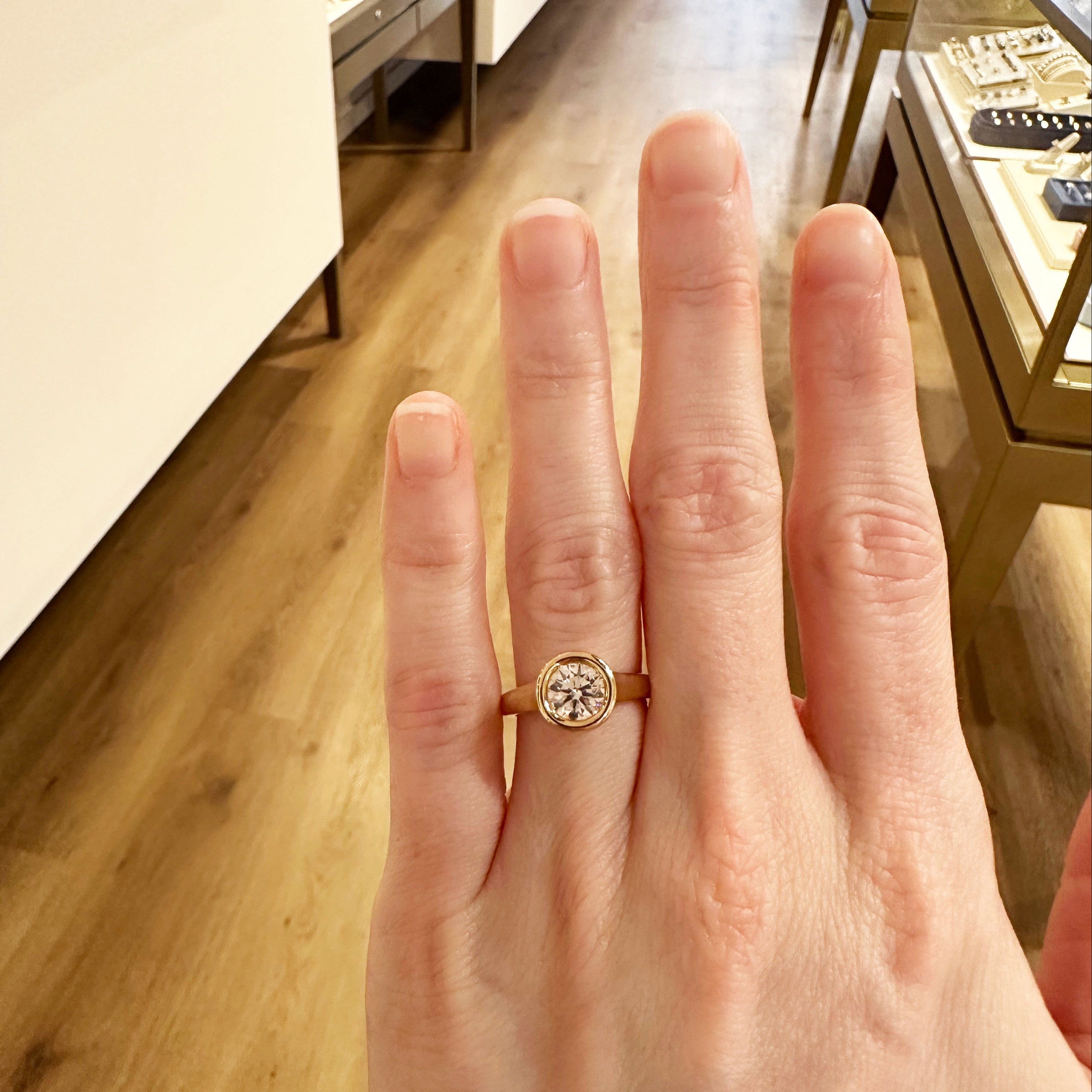Blake 1.20ct Elevated Bezel White Diamond Engagement Ring