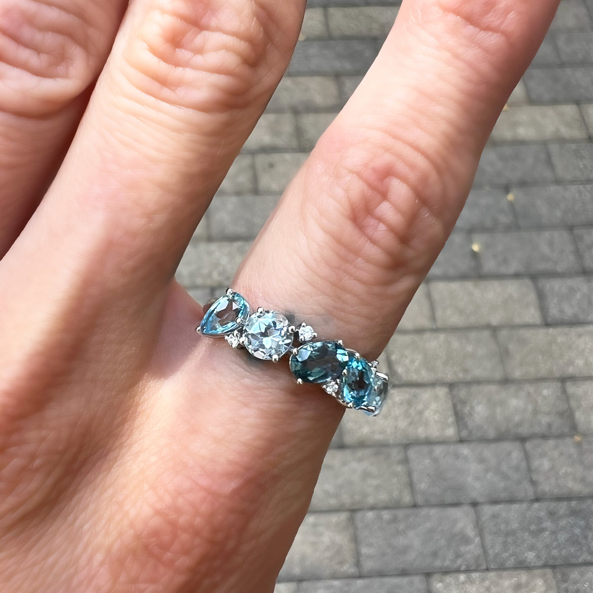 Topaz & Diamond Cluster Ring