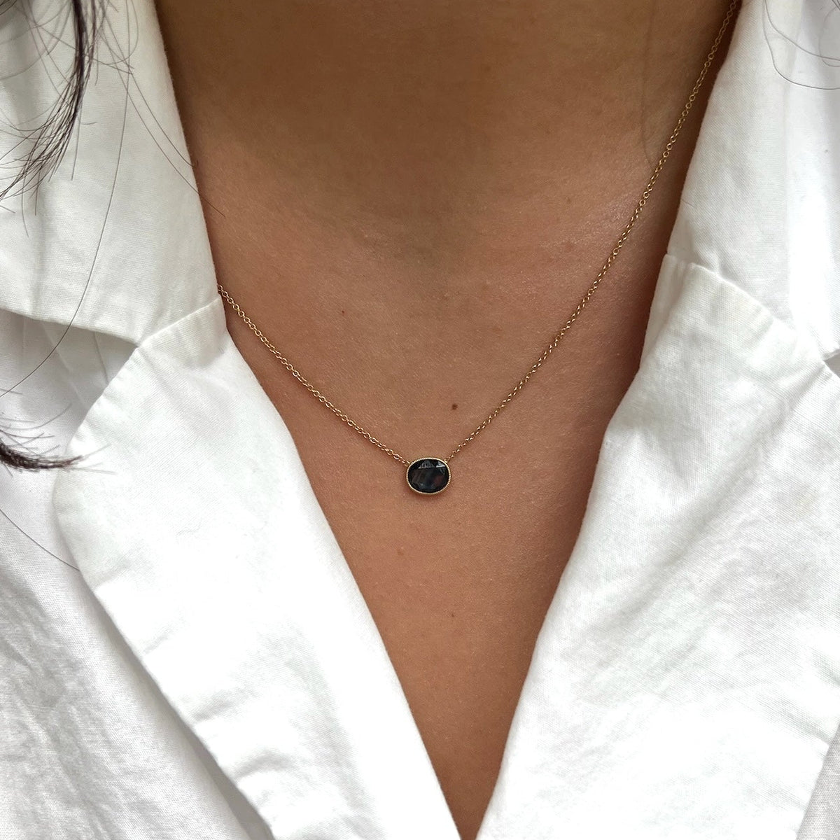 Parti Striated Sapphire Necklace