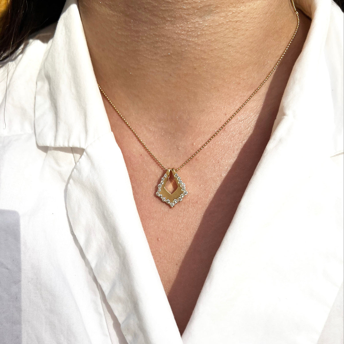 Open Kite Diamond Pendant Necklace