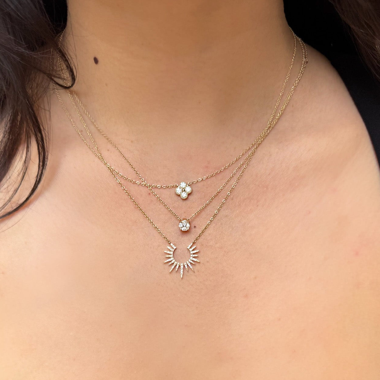 Petite Marquise Cluster Diamond Necklace