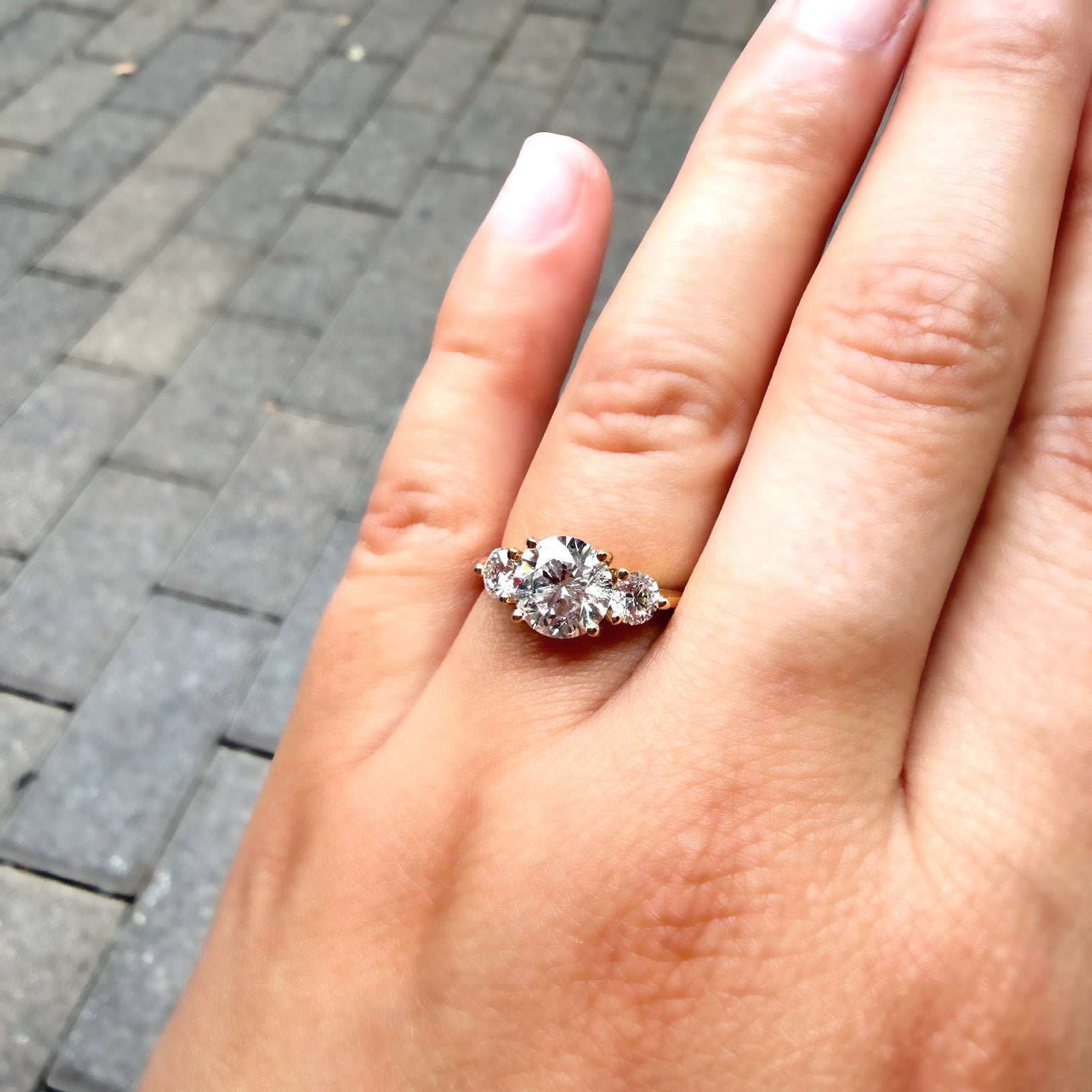 Cecile 1.55ct Round White Diamond Engagement Ring
