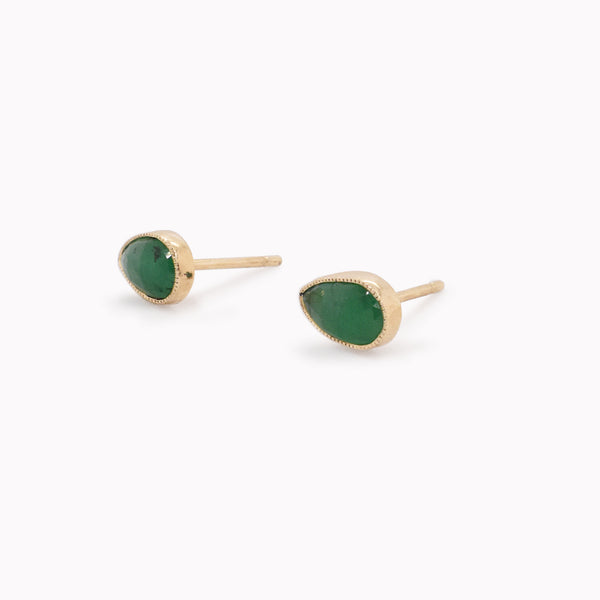 Juicy Emerald Pear Studs