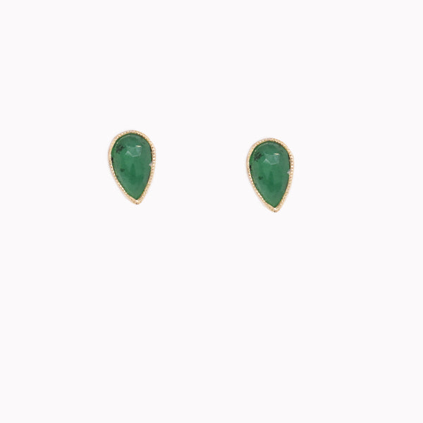 Juicy Emerald Pear Studs