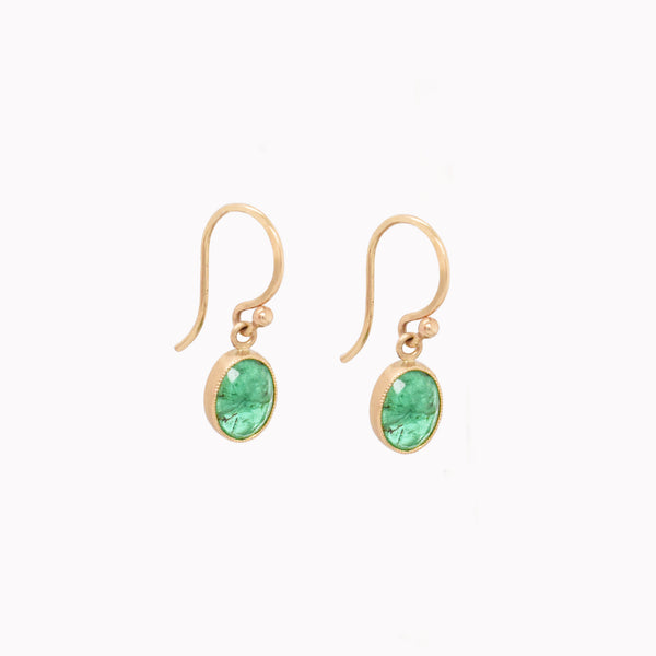 Juicy Oval Emerald Dangle Earrings
