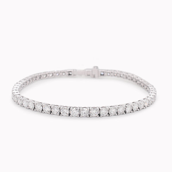 Lab-Grown White Gold Diamond Tennis Bracelet 6ct