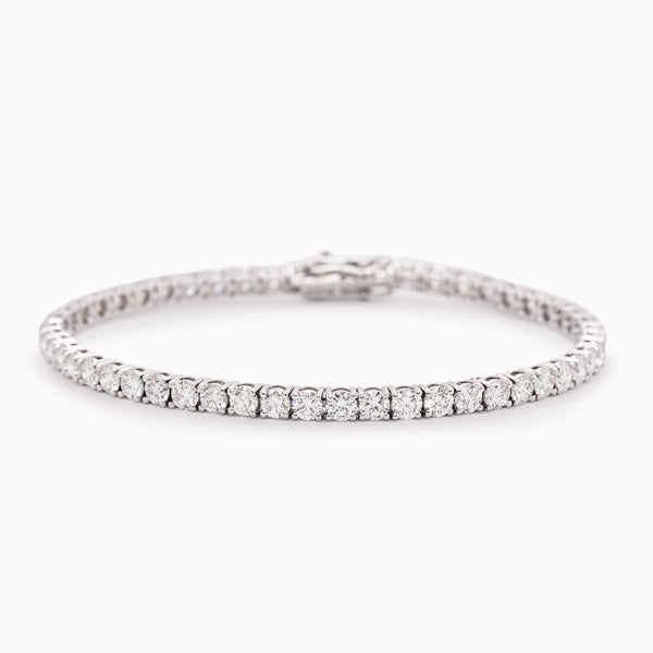 Lab-Grown White Gold Diamond Tennis Bracelet 7.12ct