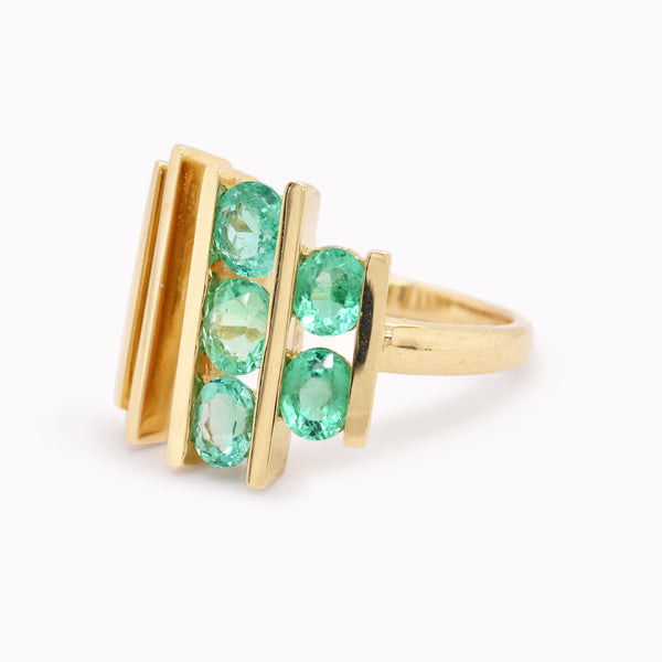Emerald Open Bar Ring