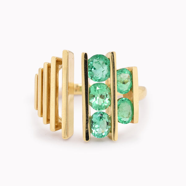 Emerald Open Bar Ring