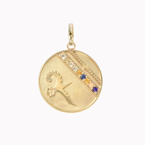 Large (25mm) Lily Dove Medallion - "Always You" Message - 9 Stones