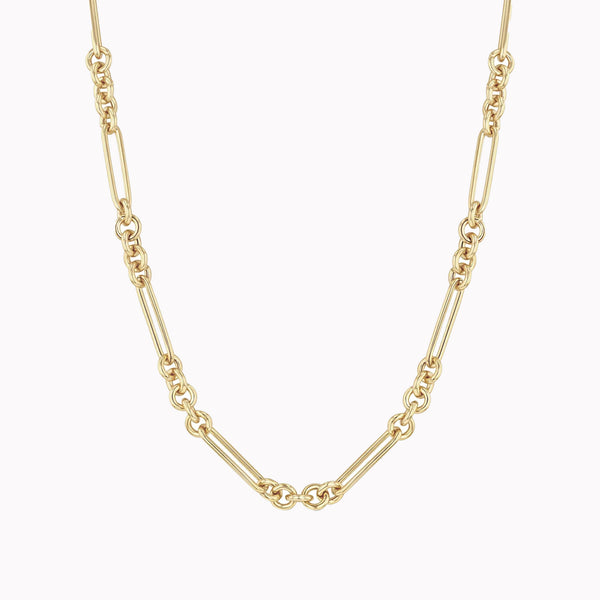 Large Mixed Paperclip & Rolo Chain Necklace