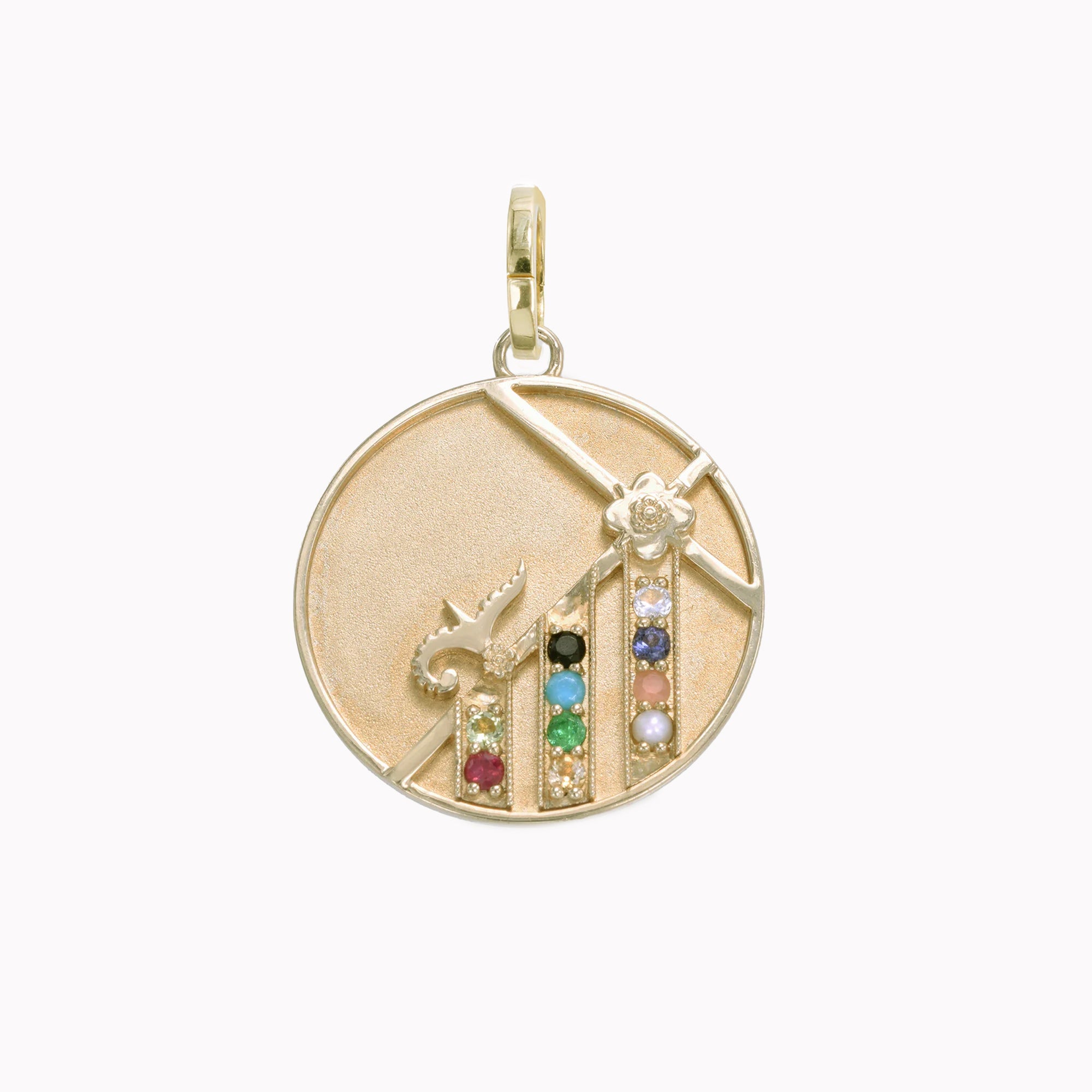 Large (25mm) Mountain Medallion - "Protection" Message - 10 Stones