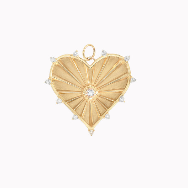 Large (25mm) Radiant Heart Birthstone Medallion