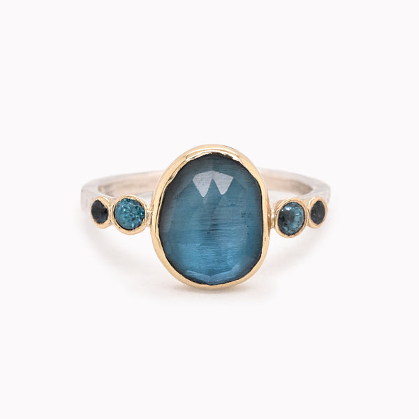 London Blue Topaz & Zircon Ring