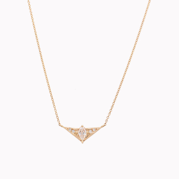 Shield Deco Diamond Necklace