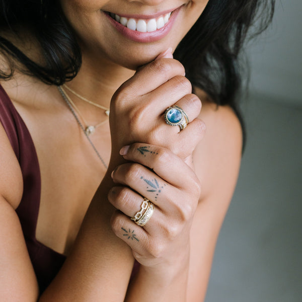 Black Onyx & Mother of Pearl Statement Ring