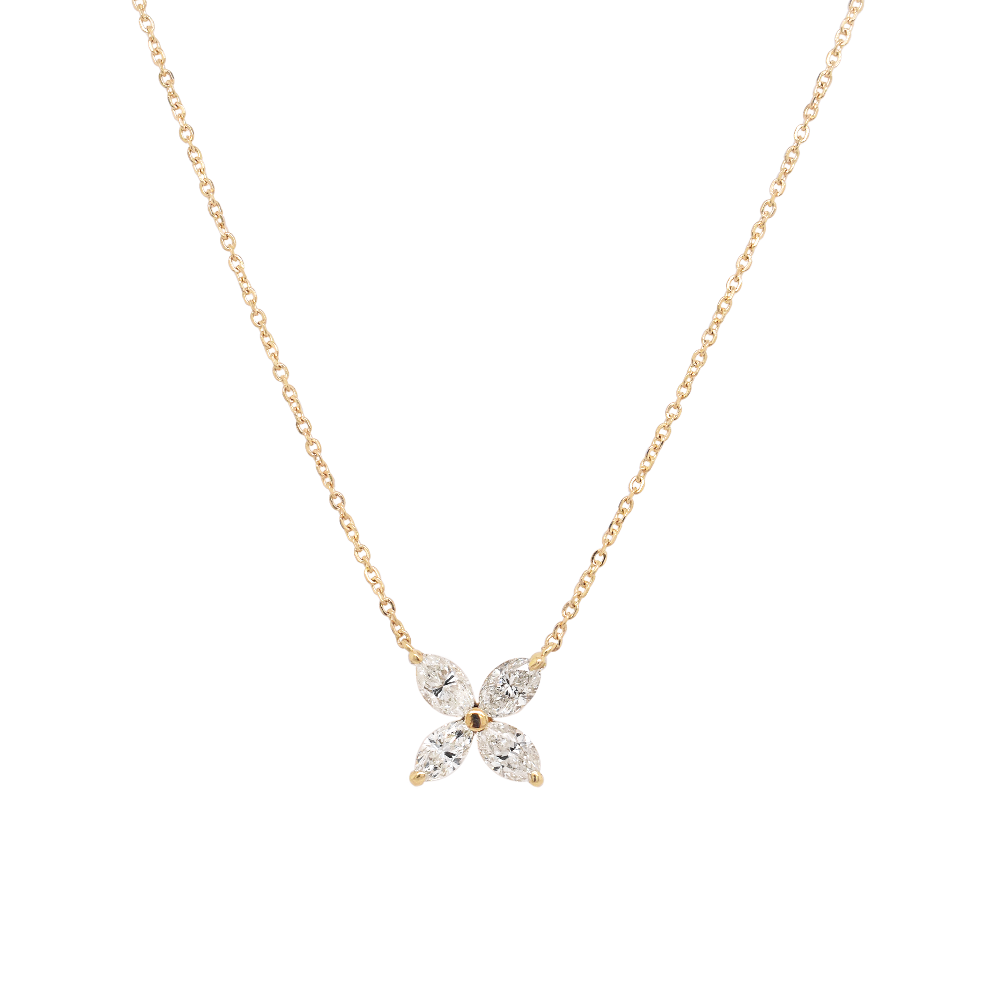 Marquise Diamond Flower Necklace
