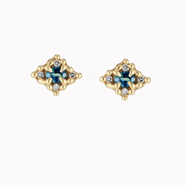 Mini Croix Sapphire Earrings