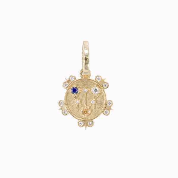 Mini (12mm) Lace Shield Medallion With Florets - 3 Stones