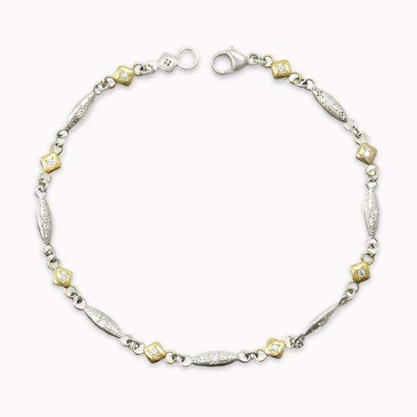 Mixed Metal Single Link Bracelet