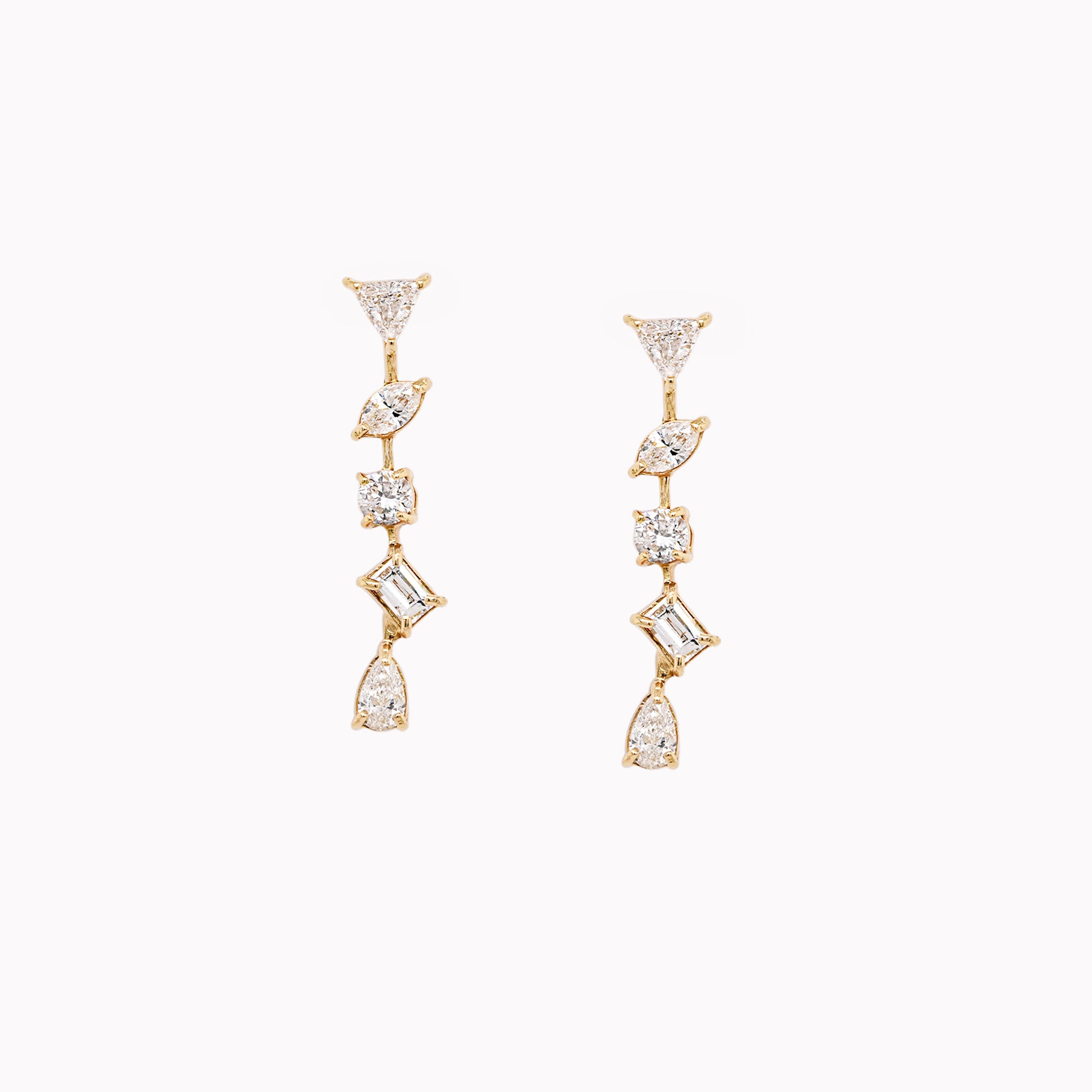 Mosaic Cascade Diamond Dangle Earrings