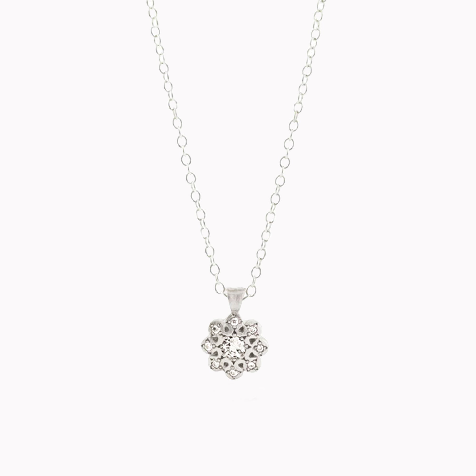 Moonflower Charm Pendant Necklace