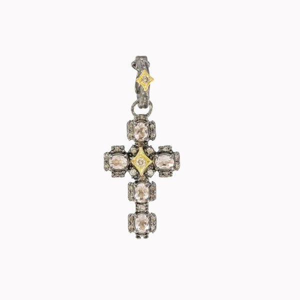 Silver Morganite Cross