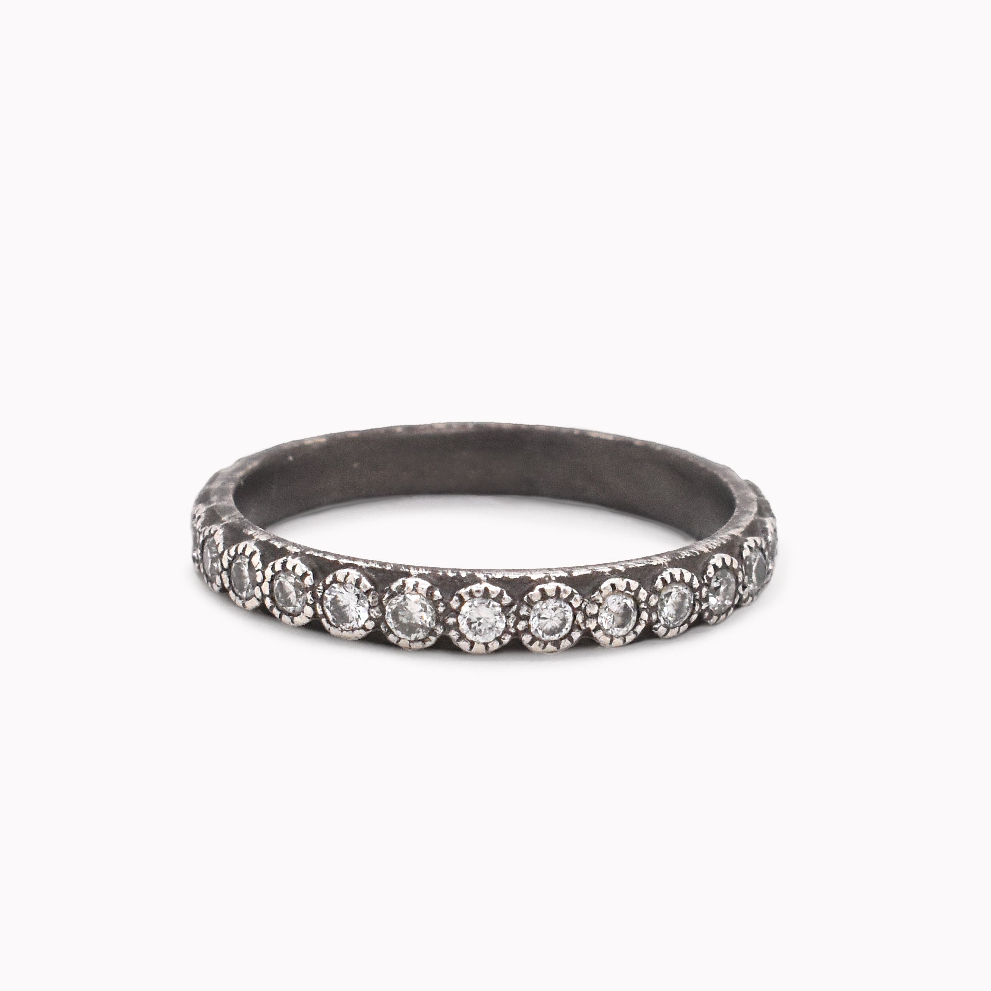 Oxidized White Diamond Eternity Band