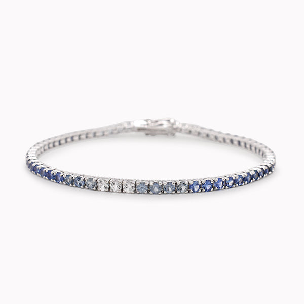Ombré Blue Sapphire Tennis Bracelet 7ct