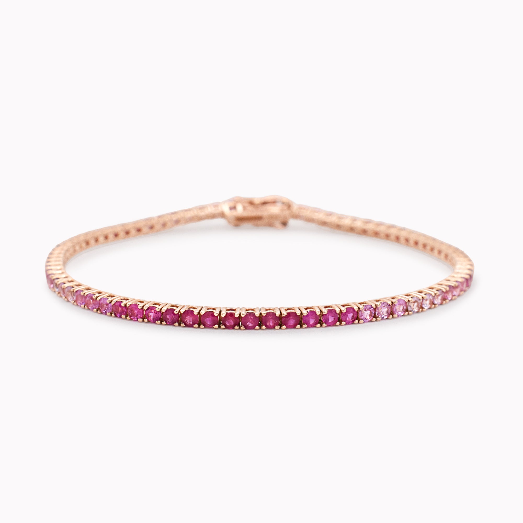 Ombré Pink Sapphire Tennis Bracelet 3.88ct