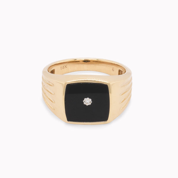 Onyx Plated Signet Ring