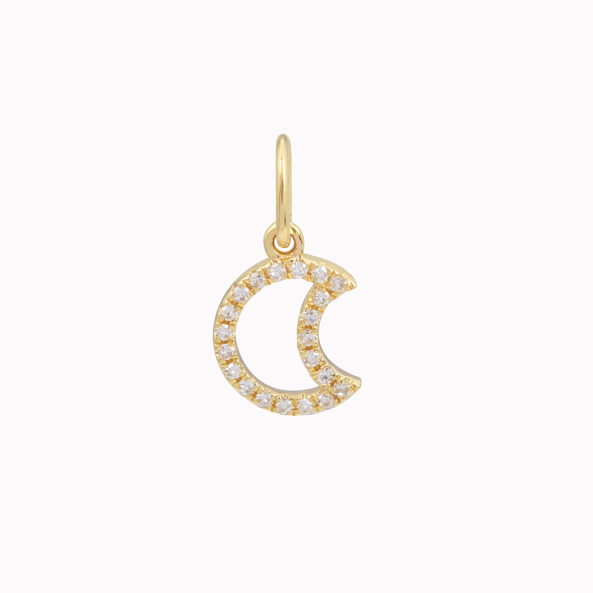 Diamond Open Moon Charm