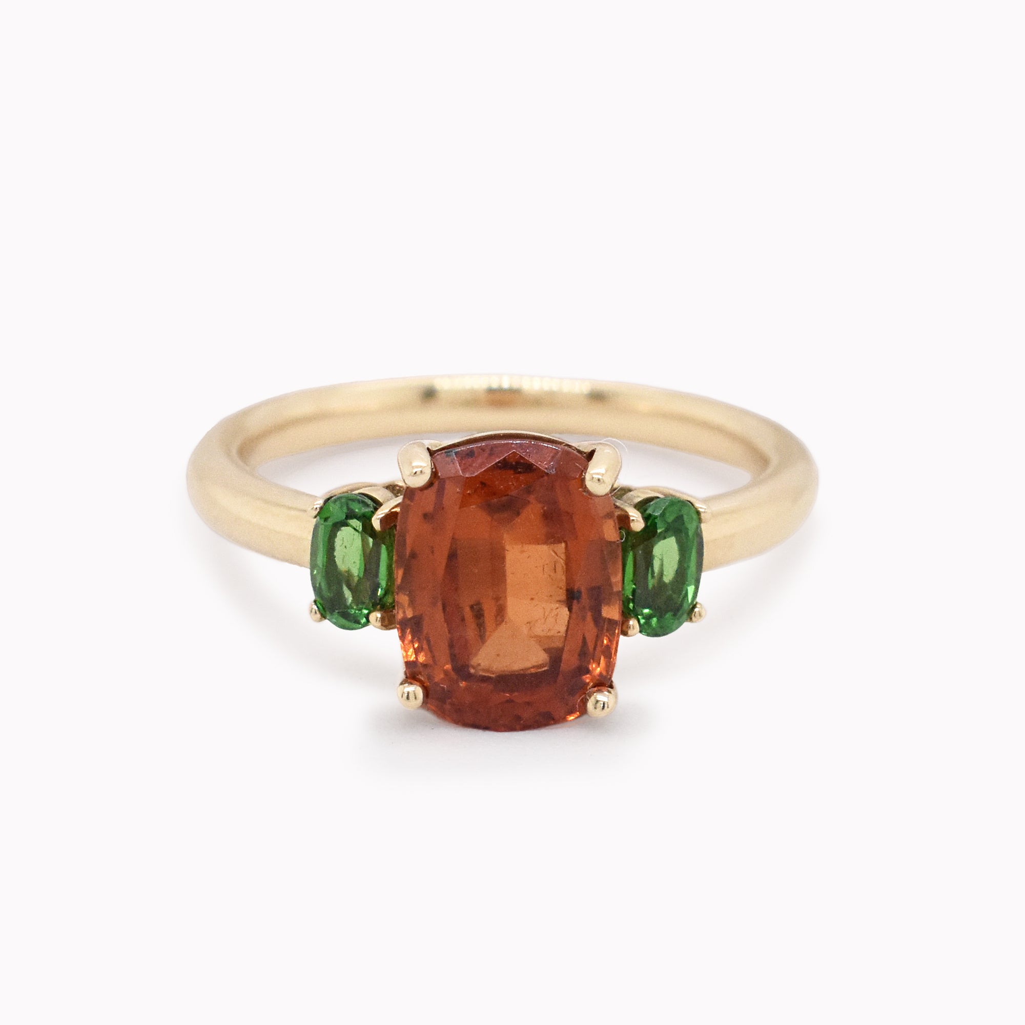 Oval Spessartine Garnet & Tsavorite Ring